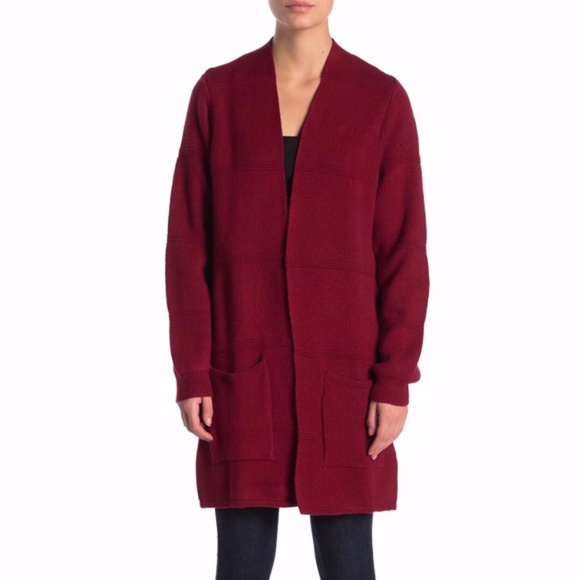 Joseph A Windowpane Knit Cardigan Red Size SP - Picture 3 of 14